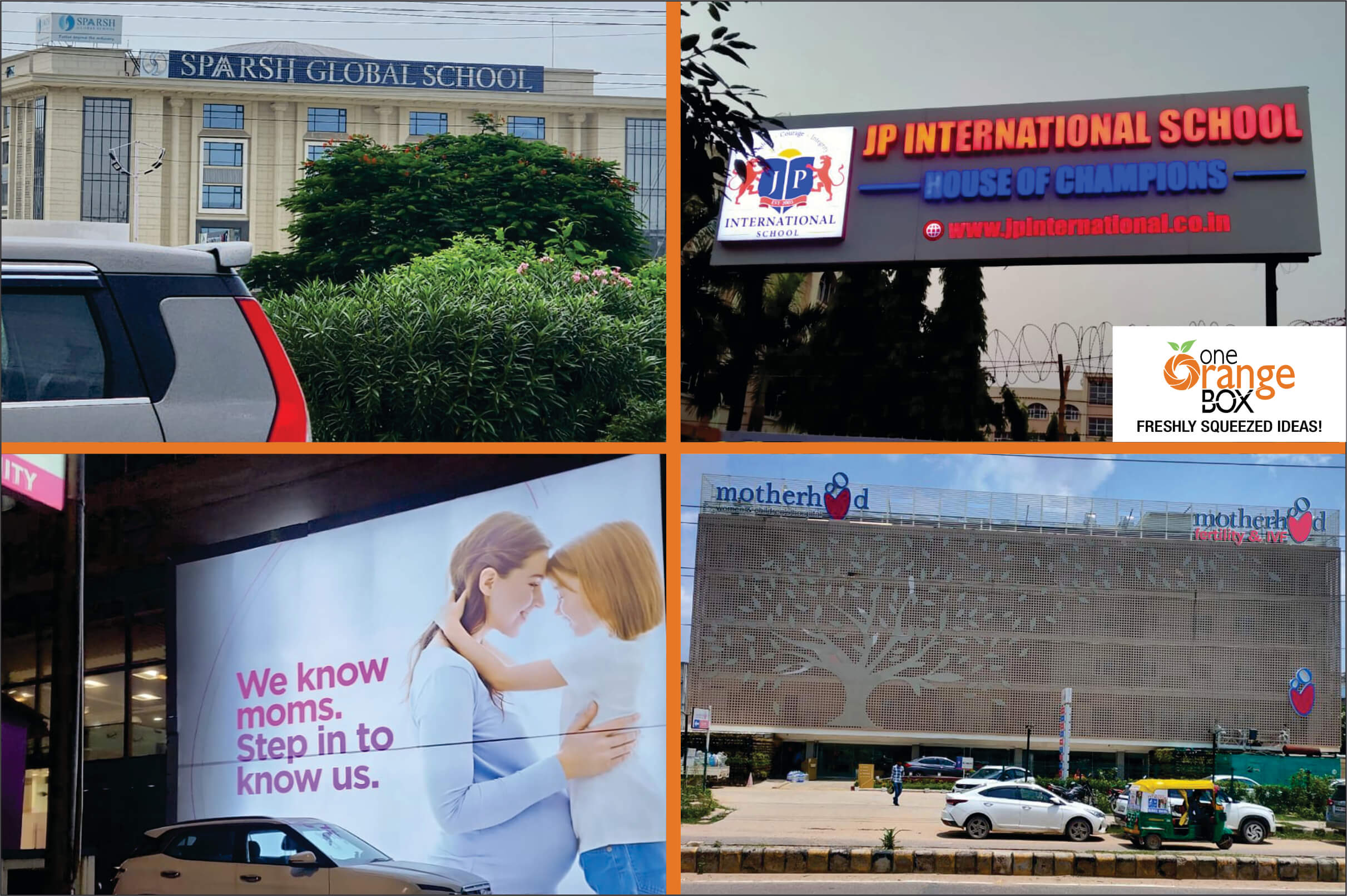 structure and signboards